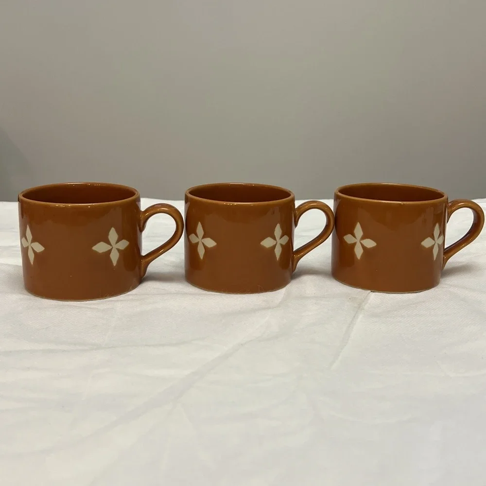 Vtg Pottery Barn Dune Persimmon Mug Cup Saucer Coffee Tea MCM Boho Replacement